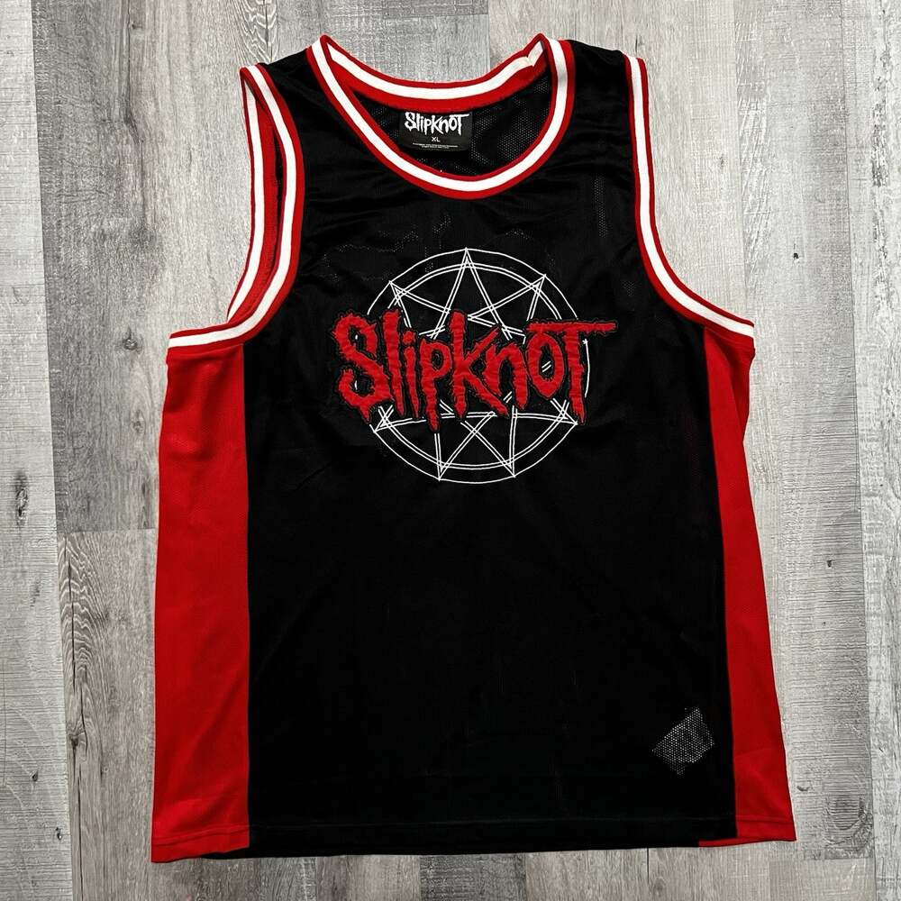 Slipknot Official Basketball Style Jersey Black/Red 2016 Embroidered Metal Band